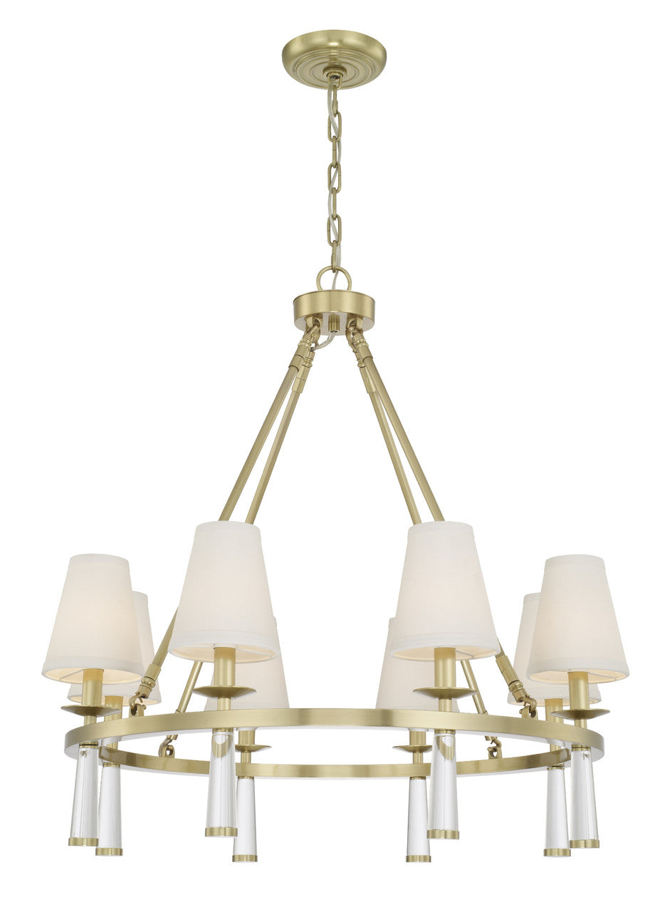 Baxter Chandelier - Aged Brass 31"H, Crystorama (8867-AG 2KVNY)