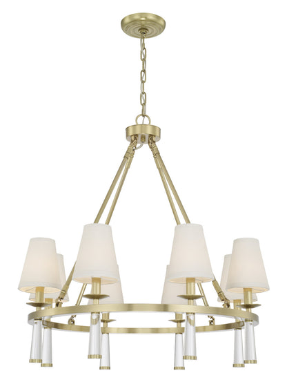 Baxter Chandelier - Aged Brass 31"H, Crystorama (8867-AG 2KVNY)