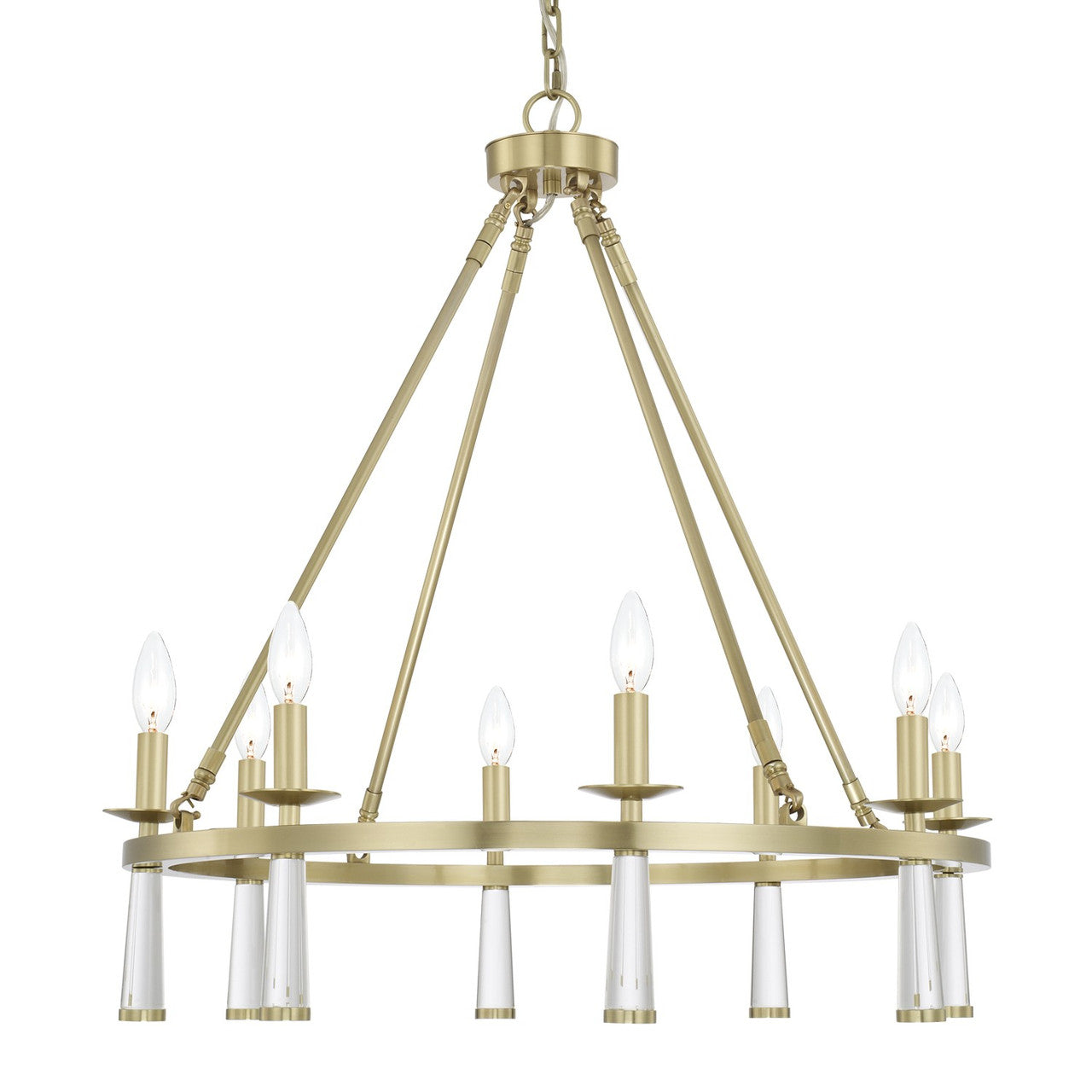 Baxter Chandelier - Aged Brass 31"H, Crystorama (8867-AG 2KVNY)