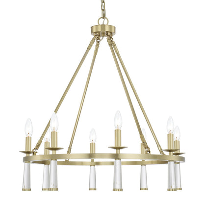 Baxter Chandelier - Aged Brass 31"H, Crystorama (8867-AG 2KVNY)