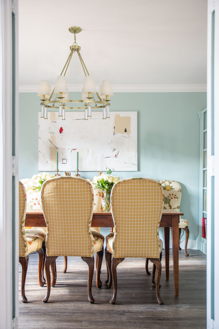 Baxter Chandelier - Aged Brass 31"H, Crystorama (8867-AG 2KVNY)
