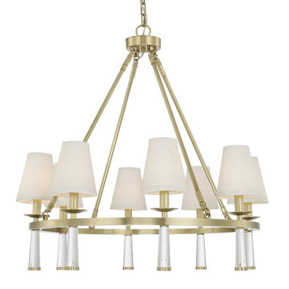 Baxter Chandelier - Aged Brass 31"H, Crystorama (8867-AG 2KVNY)