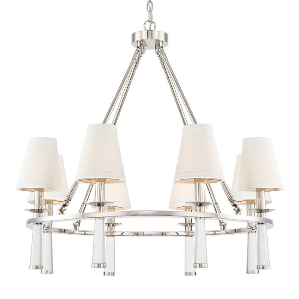 Crystorama Baxter Chandelier Polished Nickel