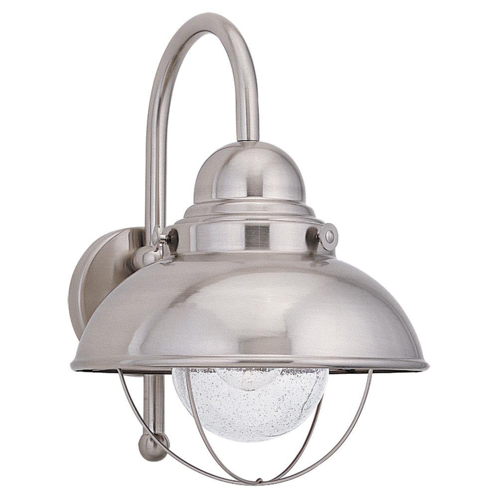 Generation Lighting Sebring Large One Light Outdoor Wall Lantern Brushed Stainless