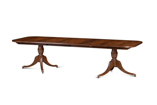 Maitland-Smith Bleached Reeded Dining Table in Brass