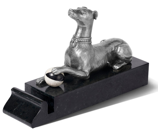 Maitland-Smith Stately Greyhound Card Holder Polished Nickel