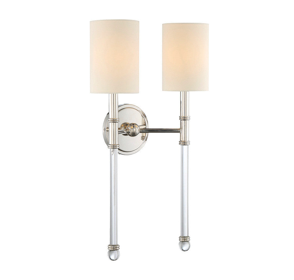 Savoy House Fremont 2-Light Wall Sconce Polished Nickel