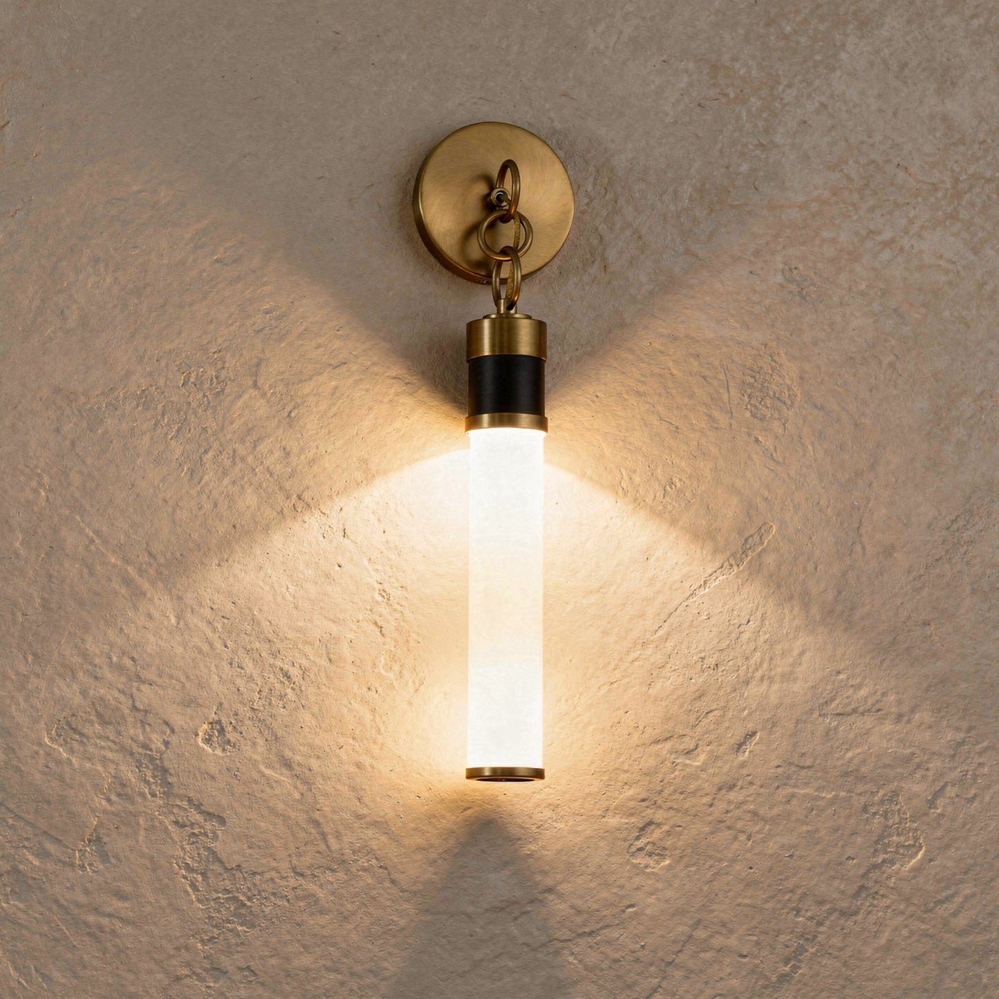 Abel LED Wall Sconce in Matte Black with Warm Brass Accents