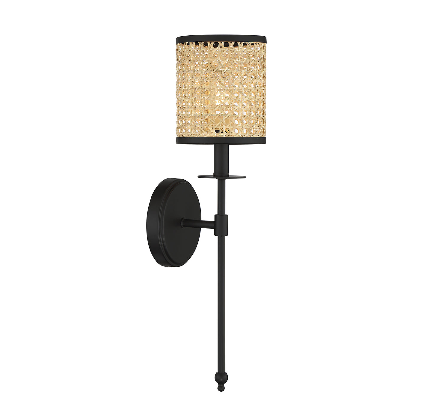 Jaylar 1-Light Wall Sconce in Matte Black (20 in)