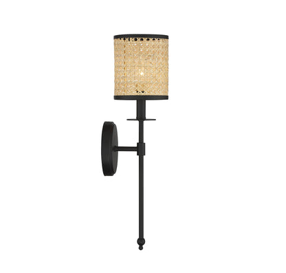 Jaylar 1-Light Wall Sconce in Matte Black (20 in)