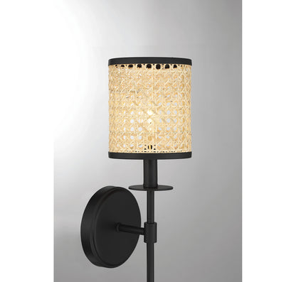 Jaylar 1-Light Wall Sconce in Matte Black (20 in)