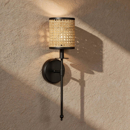 Jaylar 1-Light Wall Sconce in Matte Black (20 in)