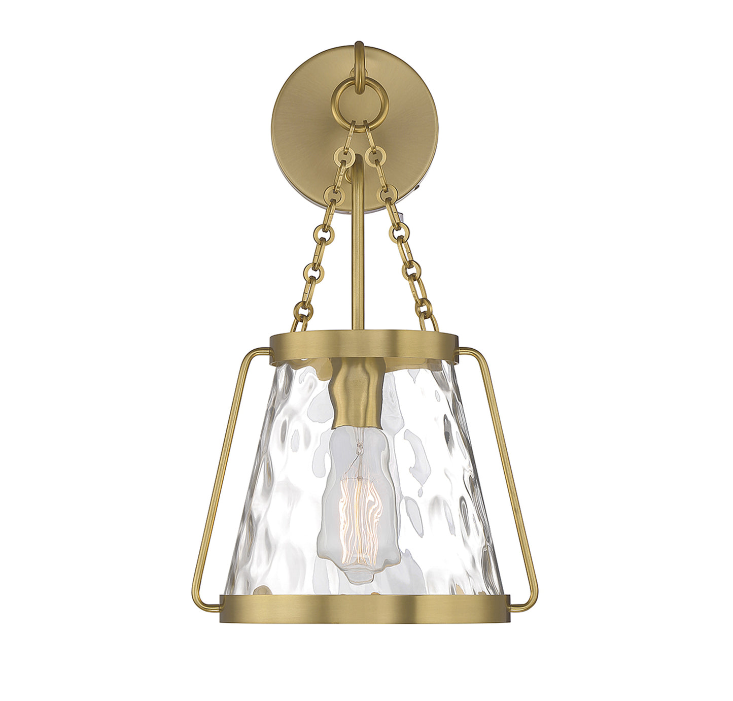 Crawford 1-Light Wall Sconce in Warm Brass