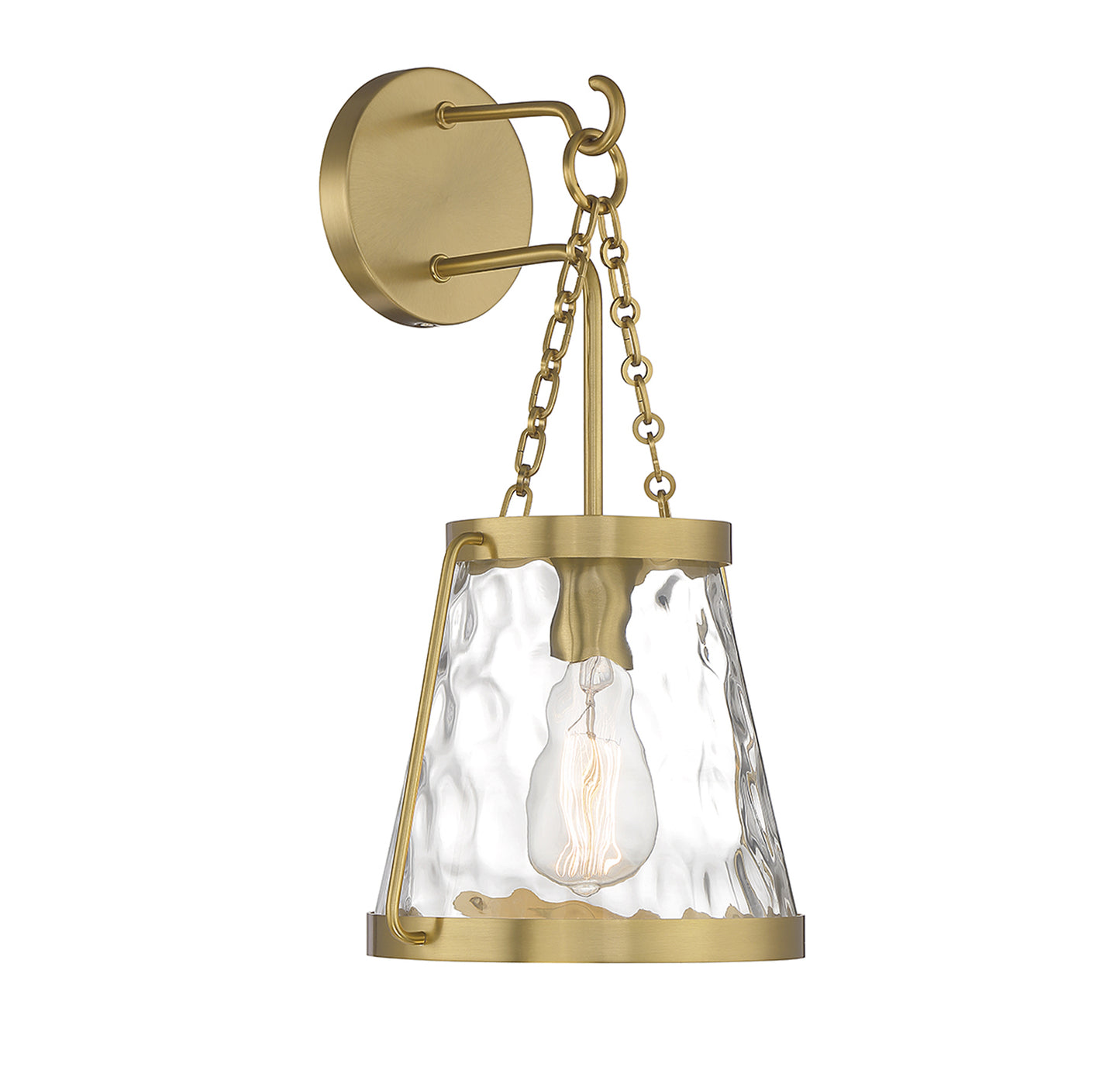 Crawford 1-Light Wall Sconce in Warm Brass