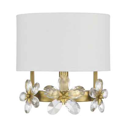 Dahlia 1-Light Wall Sconce in Warm Brass