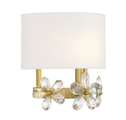 Dahlia 1-Light Wall Sconce in Warm Brass