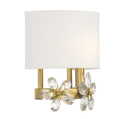 Dahlia 1-Light Wall Sconce in Warm Brass