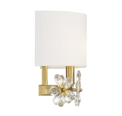 Dahlia 1-Light Wall Sconce in Warm Brass