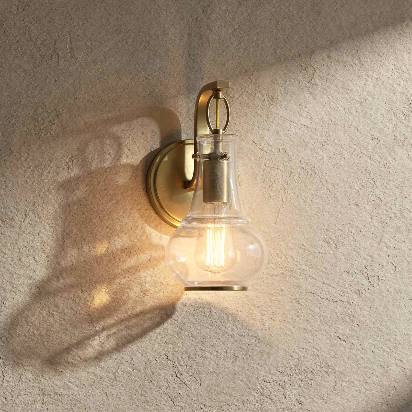 Adams 1-Light Wall Sconce in Warm Brass