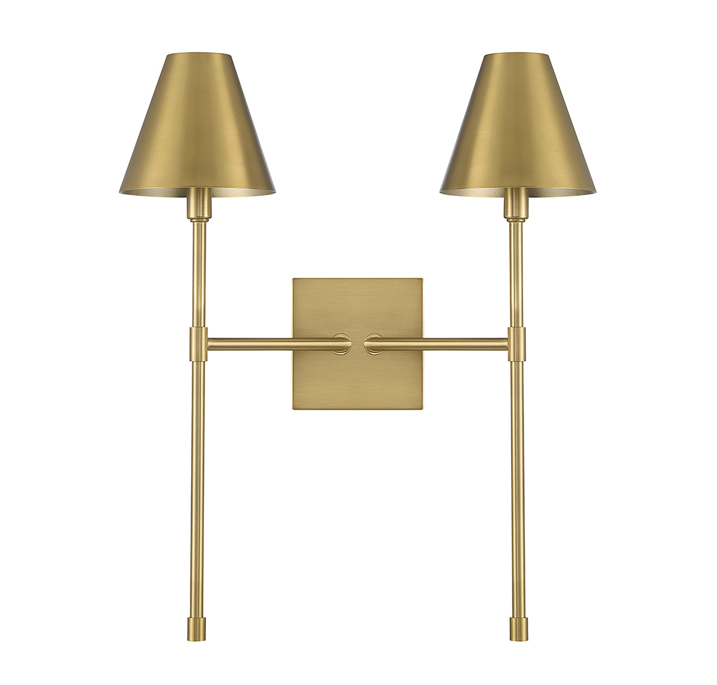 Jefferson 2-Light Wall Sconce in Warm Brass