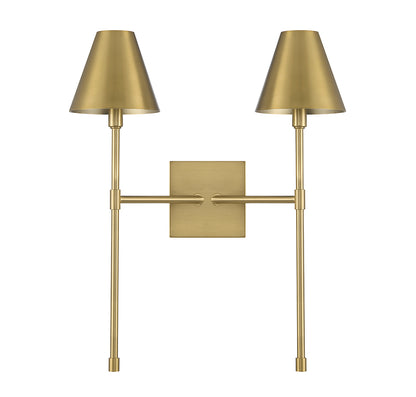Jefferson 2-Light Wall Sconce in Warm Brass