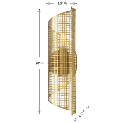 Hillbourne 2-Light Wall Sconce in Warm Brass