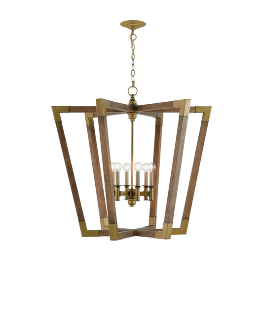 Bastian Large Lantern, 14-Light, Chestnut, Brass, 34"H, Currey and Company (9000-0008 KFW0)