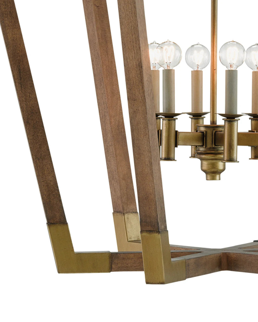 Bastian Large Lantern, 14-Light, Chestnut, Brass, 34"H, Currey and Company (9000-0008 KFW0)