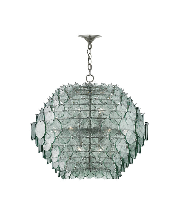 Currey and Company Braithwell Chandelier Clear, Silver Granello