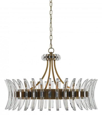 Coquette Brass Chandelier, Currey and Company (9000-0014 KFW6)