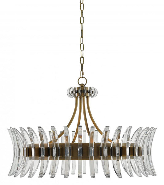 Coquette Brass Chandelier, Currey and Company (9000-0014 KFW6)
