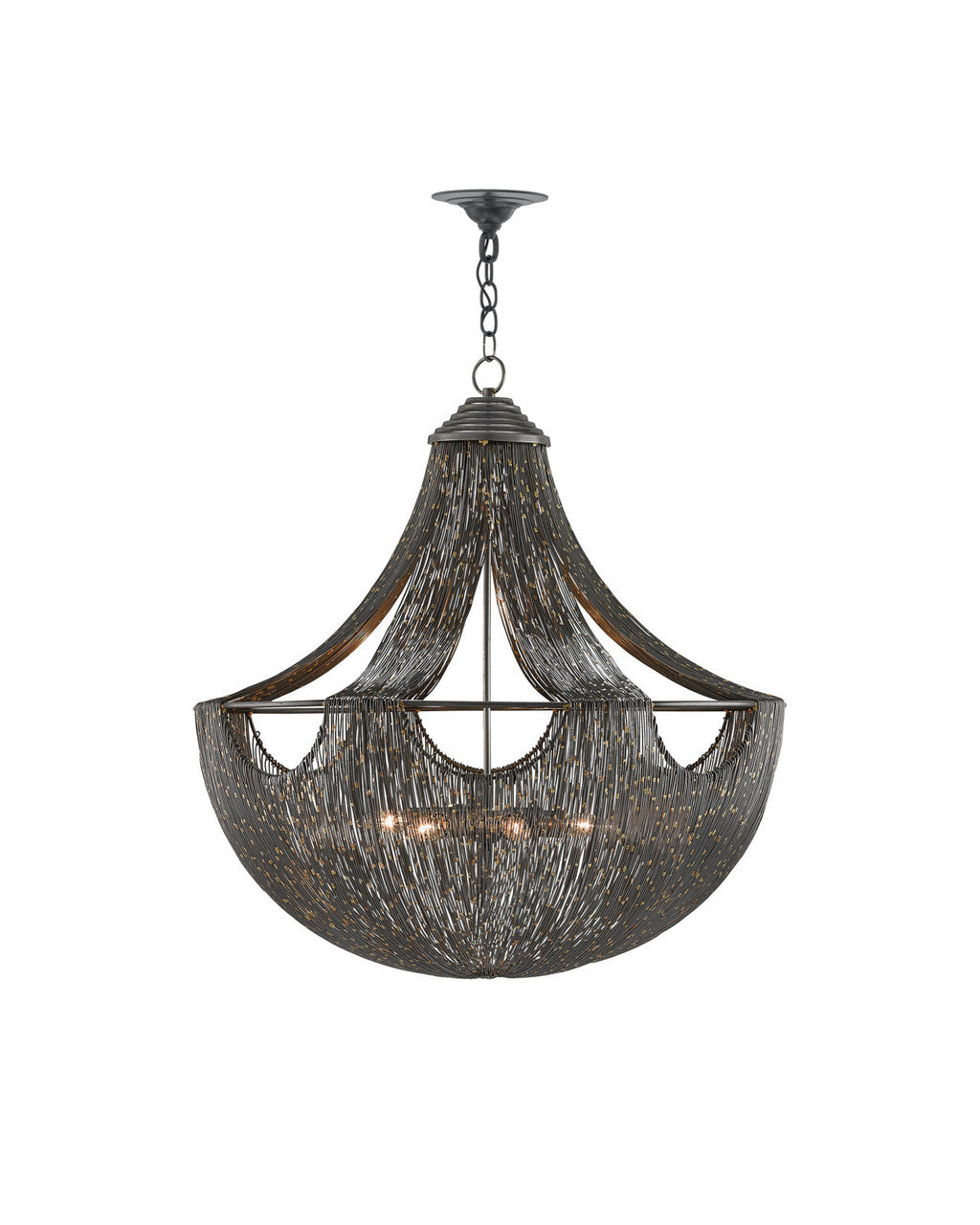 Currey and Company Eduardo Chandelier Natural Iron, Brass