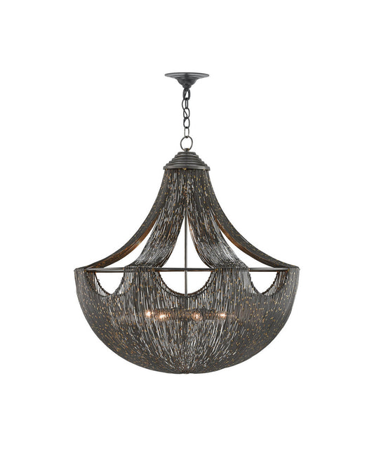 Currey and Company Eduardo Chandelier Natural Iron, Brass