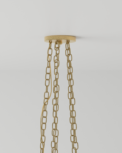 Forest Light Chandelier, 24-Light, Washed Lucerne Gold, Natural, 62"W, Currey and Company (9000-0040 KFX0)