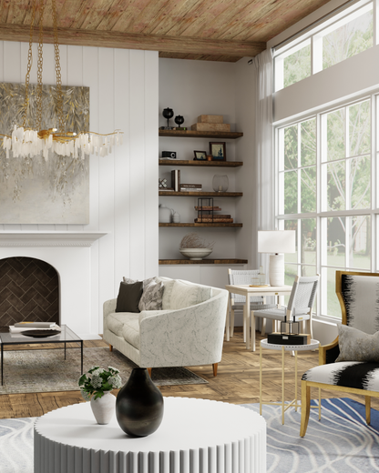 Forest Light Chandelier, 24-Light, Washed Lucerne Gold, Natural, 62"W, Currey and Company (9000-0040 KFX0)