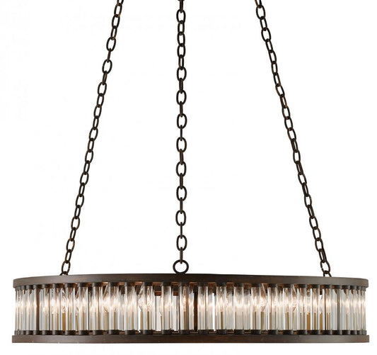 Currey and Company Elixir Bronze Chandelier Clear, Bronze Verdigris