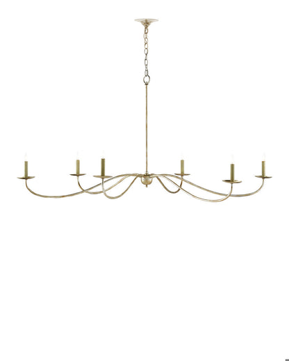 Currey and Company Saxon Large Silver Chandelier Silver Granello