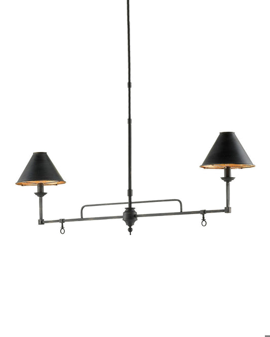 Prosperity Black Rectangular Chandelier Currey and Company 9000-0114