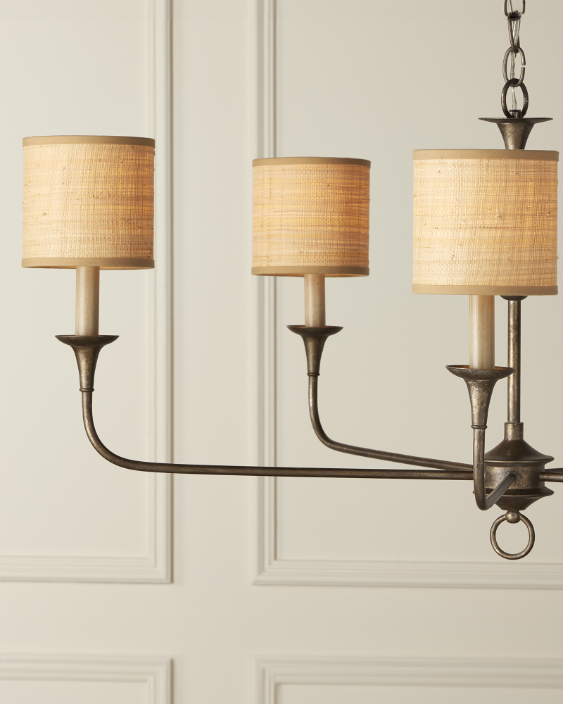 Nottaway Bronze Small Chandelier, 7-Light, Pyrite Bronze, 36"W, Currey and Company (9000-0143 KJUL)