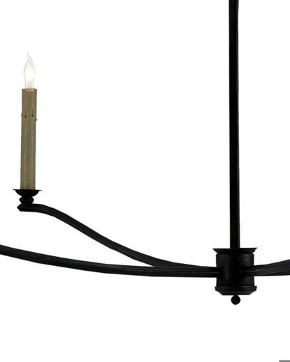 Knole Black Chandelier, Currey and Company (9000-0176 KLRR)