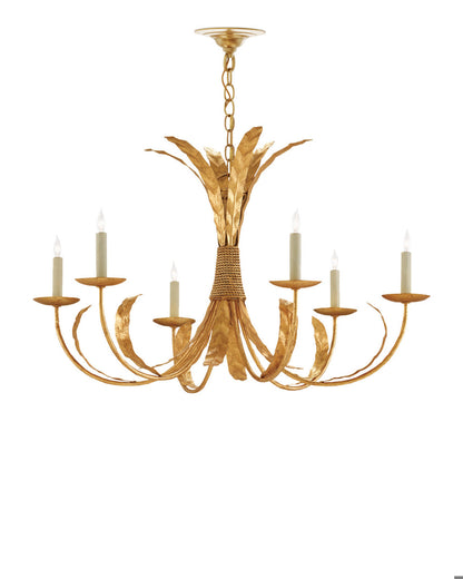 Bette Chandelier, 3-Light, Grecian Gold Leaf, 33"W, Currey and Company 9000-0186