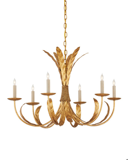 Currey and Company Bette Gold Chandelier Grecian Gold Leaf