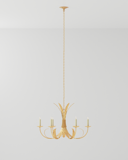Bette Chandelier, 3-Light, Grecian Gold Leaf, 33"W, Currey and Company (9000-0186 KLT2)