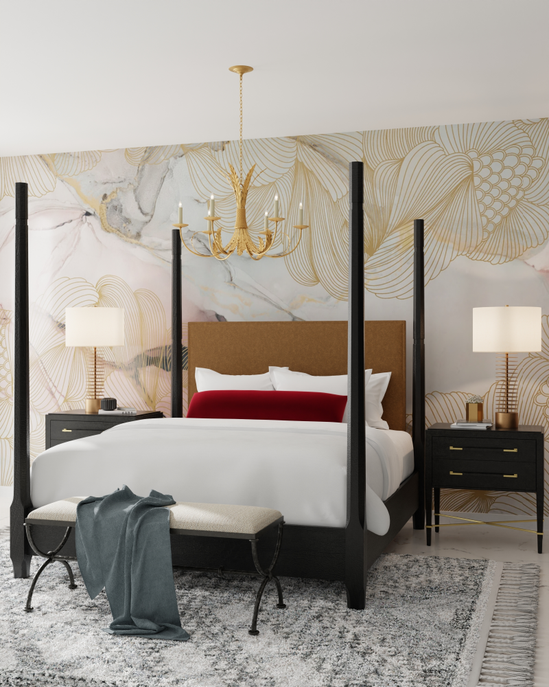 Bette Chandelier, 3-Light, Grecian Gold Leaf, 33"W, Currey and Company (9000-0186 KLT2)