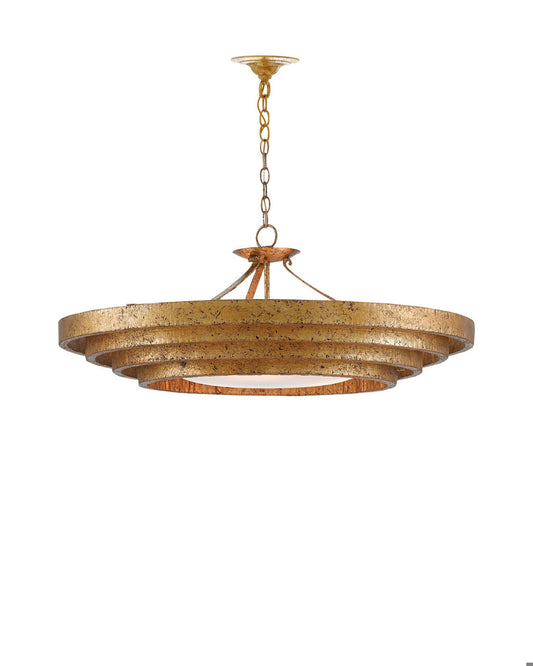 Currey and Company Belle Gold Chandelier Gold Leaf