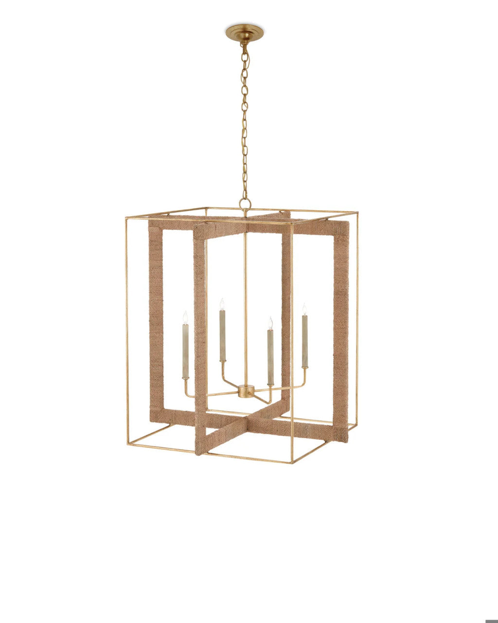 Purebred Large Lantern, 3-Light, Contemporary Gold Leaf, 36"H, Currey and Company (9000-0217 KLU1)