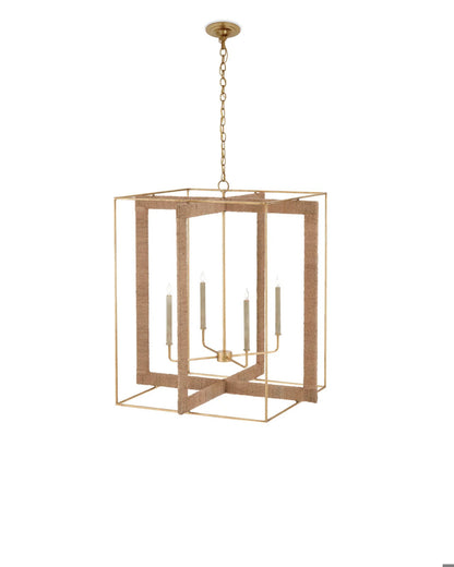 Purebred Large Lantern, 3-Light, Contemporary Gold Leaf, 36"H, Currey and Company (9000-0217 KLU1)