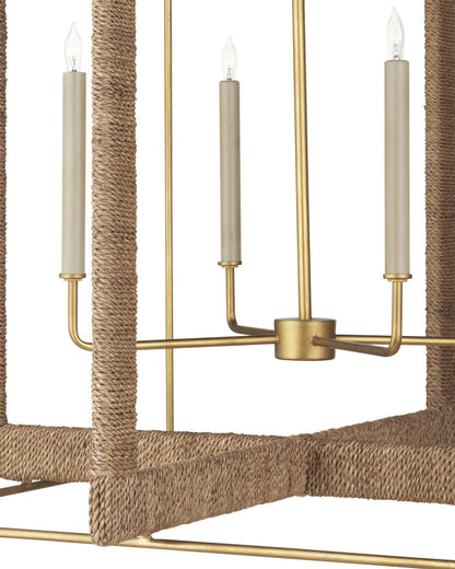 Purebred Large Lantern, 3-Light, Contemporary Gold Leaf, 36"H, Currey and Company (9000-0217 KLU1)