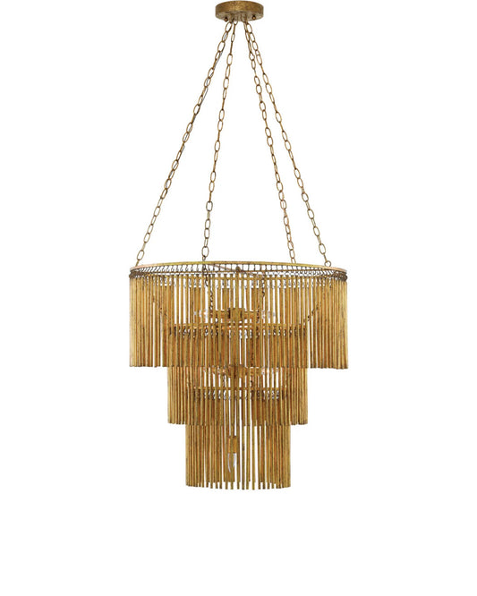 Currey and Company Mantra Gold Chandelier Gold Leaf