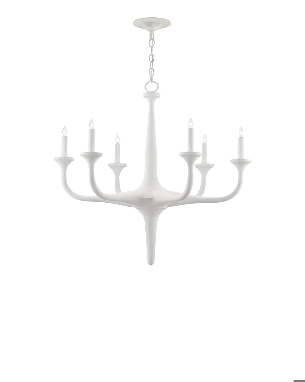 Currey and Company Albion White Chandelier Gesso White